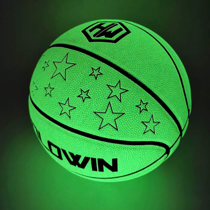 HOLOWIN Luminous Basketball Light Up in The Dark Balls for Night Training Games for Men, Women & Kids White / Luminous Size 7 (29.5 in) - BeesActive Australia