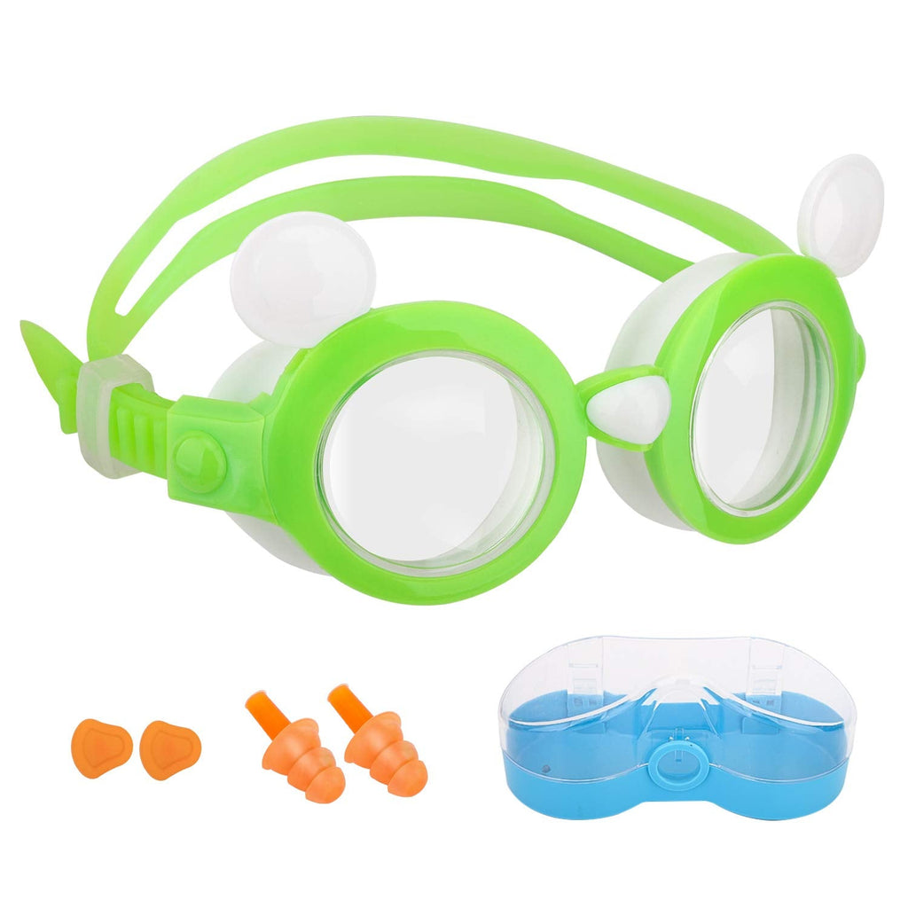 MoKo Kids Swim Goggles Clear Vision Teens Children Swimming Glasses with Nose Clips Ear Plugs Green - BeesActive Australia
