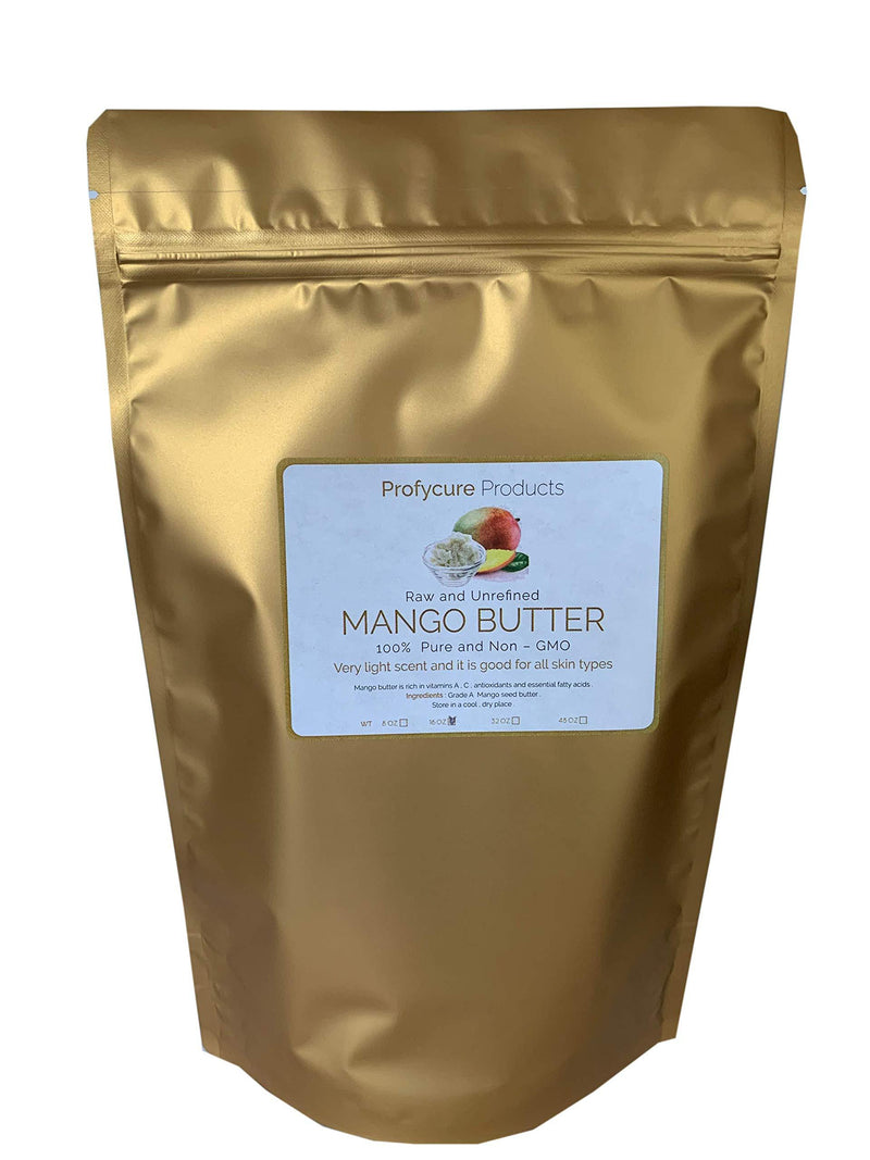 Mango Butter 16 oz (1 lb ) Natural Unrefined Pure 100% Raw , Moisturizing, Scent-free, Hexane-free Premium Grade for Soft Supple Skin and Healthy Hair , Nourishing & Healing Care & DIY- Made in USA Original Version - BeesActive Australia