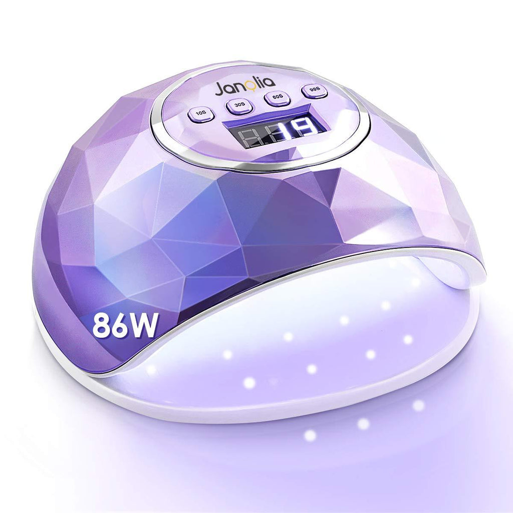 Janolia UV Nail Lamp, 86W UV LED Nail Dryer with 4 Timer Setting, Professional UV LED Light for Gel Nail Polish, Automatic Sensor and Over-Temperature Protection (Plated Purple) Plated Purple - BeesActive Australia