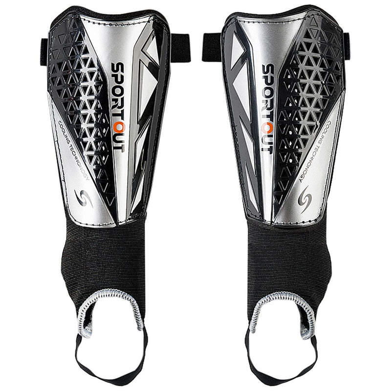 Sportout Kids Youth Adults Soccer Shin Guards with Protective Hard Shell,Offers Comprehensive Protection for Your Kids' Legs. Large Black 2.0 Pro - BeesActive Australia