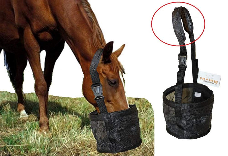 Feed Bag for Horses with Comfort Neck Pad, Heavy Duty Durable Canvas Grain Feedbag, Small Medium or Large Horse - BeesActive Australia