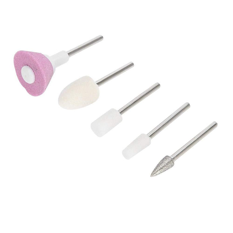 5Pcs/Set Nail Drill Bits, Ceramic Metal Cuticle Clean Drill Bits for Acrylic, Hard Gel Remover For Manicure Pedicure Polishing Mill Cutter Nail Files - BeesActive Australia