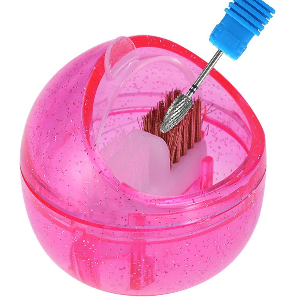 Nail Art Drill Bit Cleaning Brush Box Mini Nail Art Drill Head Dual Clean Brush Portable Cleaner Metal Brush & Plastic Brush Polishing Manicure Tool - BeesActive Australia