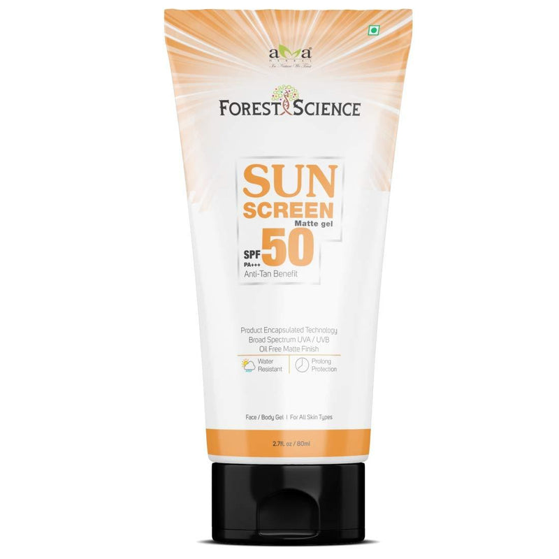 Forest Science Sunscreen Matte Gel SPF 50 with Patented Encapsulation Broadspectrum UVA/UVB, PA+++ for Face and Body with Anti Tan benefit for Men & Women, Matte Finish, water resistant … - BeesActive Australia