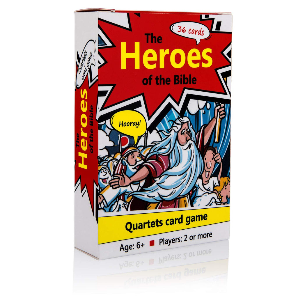 [AUSTRALIA] - Biblical World Hero's of The Bible Quartets Card Game for Children Ages 6 and Up. Play and Learn Educational Card Game. Designed in Comics That Teaches The Biblical Stories. 