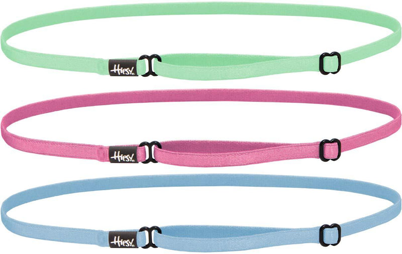 [AUSTRALIA] - Hipsy Women's Elastic & Adjustable No Slip Running Headband Multi Pack Light Blue/Pink/Mint Elastic 3pk 