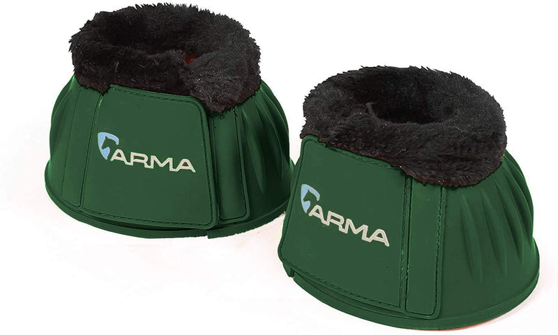 Shires Fleece Trim Bell Boots Green X-Full - BeesActive Australia