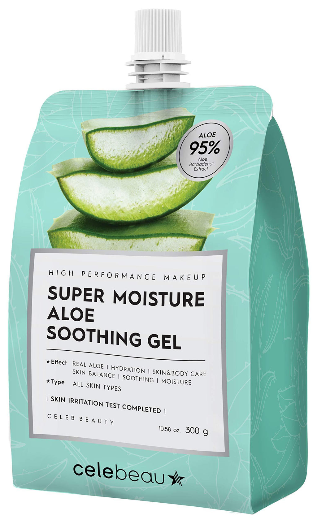 CELEBEAU Ultra-Moisture 95% Aloe Vera Soothing Gel with Camellia Extract, 10 Oz, Korean Skin Care, Moisturizer & Hydration for All Sensitive Skin Types, Excellent After Sun Care Relief, After-shave Effect, Shooting & Cooling Gel - BeesActive Australia