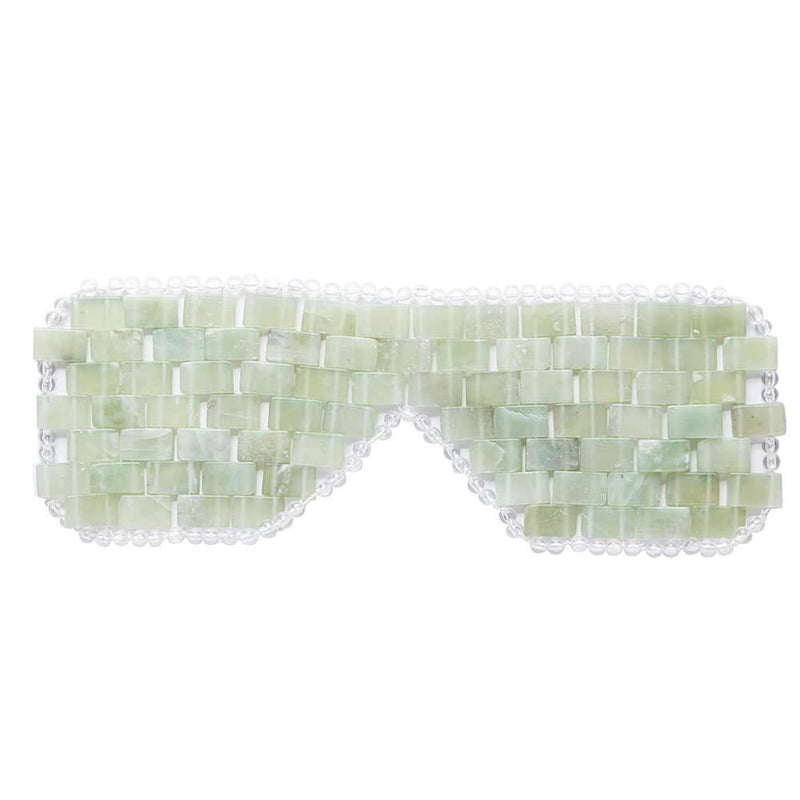 Jade Eye Mask For Hot and Cold Anti Aging Therapy - Eliminate Wrinkles, Puffiness, and Irritation - Headache and Migraine Relief Mask - 100% Jade Stone Lined w/ Beads - BeesActive Australia