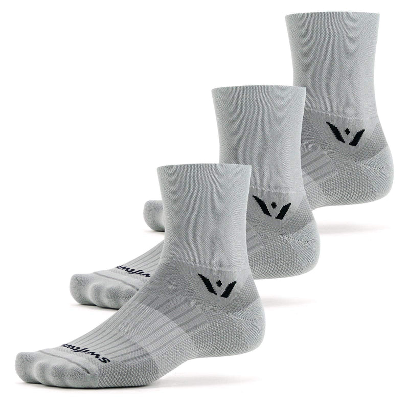 Swiftwick- ASPIRE FOUR (3 Pairs) Cycling & Trail Running Socks, Compression Fit Pewter Large - BeesActive Australia