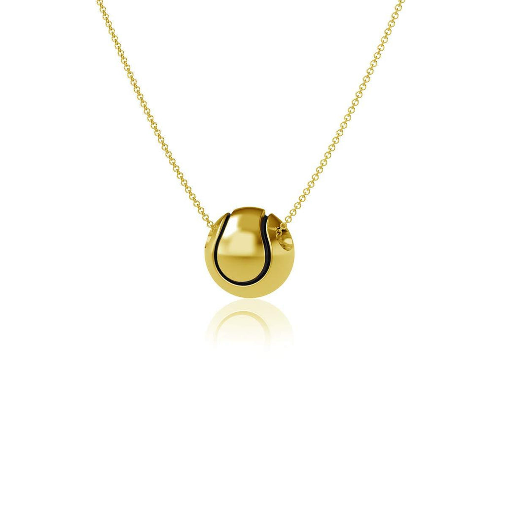 Dayna Designs Tennis Ball Pendant Necklace - Gold Over Sterling Silver Jewelry Small for Women/Girls - BeesActive Australia