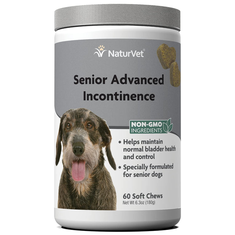NaturVet Senior Advanced Incontinence Dog Supplement – Helps Support Dog’s Bladder Control, Normal Urination – Includes Synergistic Blend of Botanicals 60 Soft Chews - BeesActive Australia
