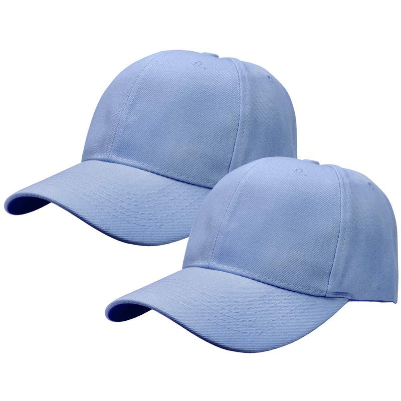 2pcs Baseball Cap for Men Women Adjustable Size for Outdoor Activities Sky Blue/Sky Blue - BeesActive Australia
