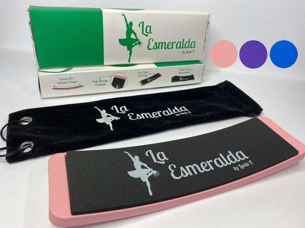 [AUSTRALIA] - La Esmeralda Ballet Turning Board for Dancers - Figure Skating Ballet Dance Turning Pirouette Board Training Equipment for Dancers, Ice Skaters, Gymnasts and Cheerleaders. Pink with carry bag and gift box 