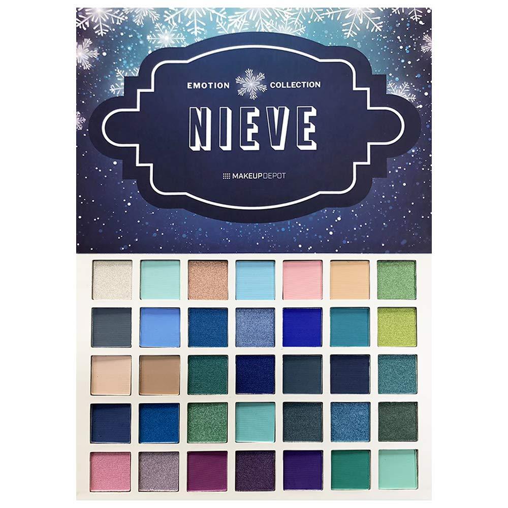 Makeup Depot USA High Pigmented 35 Colors Eyeshadow Professional Makeup Palette Easy to Blend Metallic and Shimmers Sweatproof and Waterproof - Nieve - BeesActive Australia