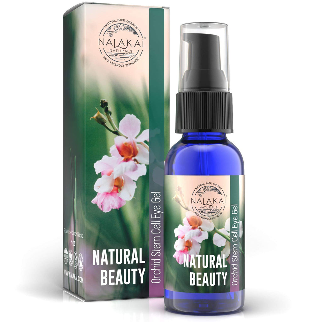 Under Eye Gel for Puffiness, Wrinkles, Dark Circles - Orchid Stem Cells with Collagen and Hyaluronic Acid - Restores Firmness and Elasticity to Delicate Skin - Non Greasy - Nalakai Naturals - BeesActive Australia