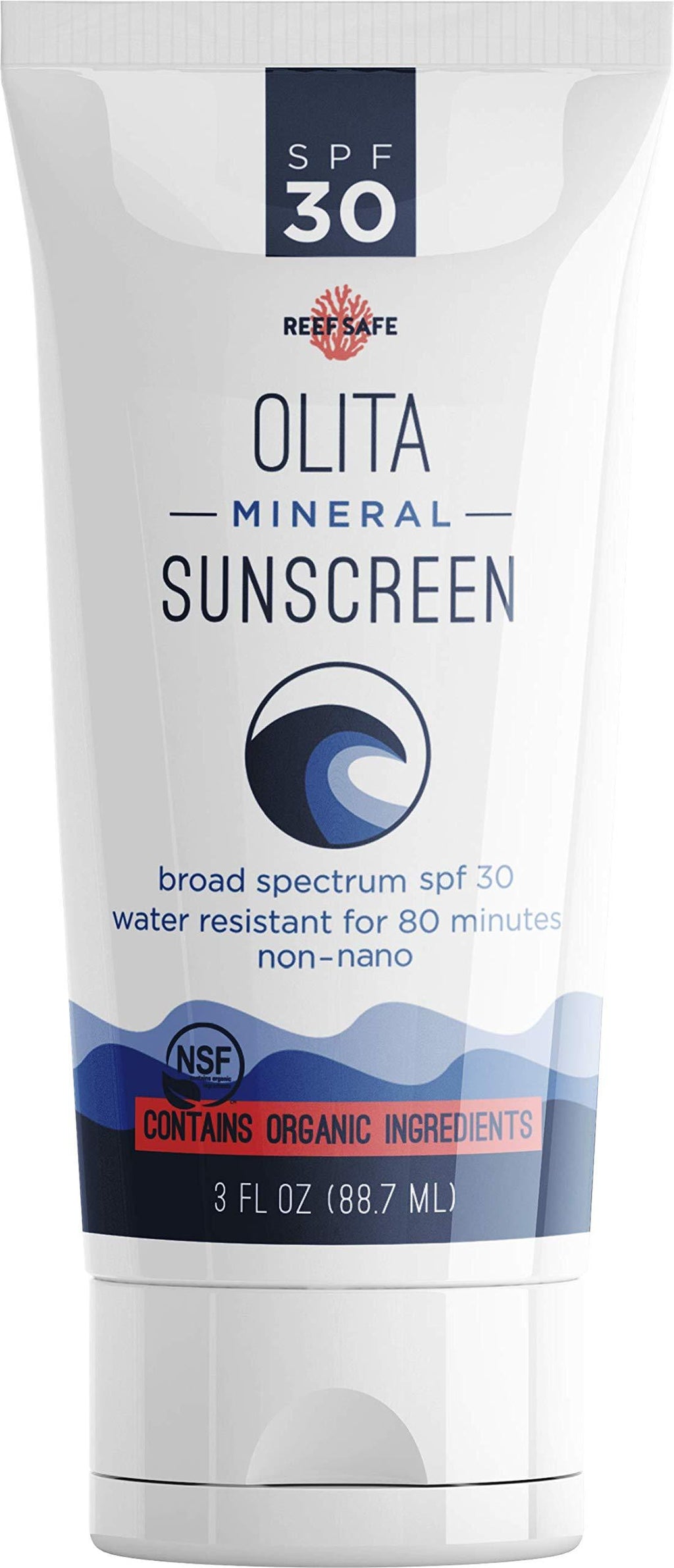 Olita: Mineral Sunscreen Lotion - SPF 30 Mineral Sunscreen - 3 oz - No Fragrance - Reef Safe - Broad Spectrum, Chemical Free - All-Natural, Organic, Zinc Sunblock - Water-Resistant - BeesActive Australia