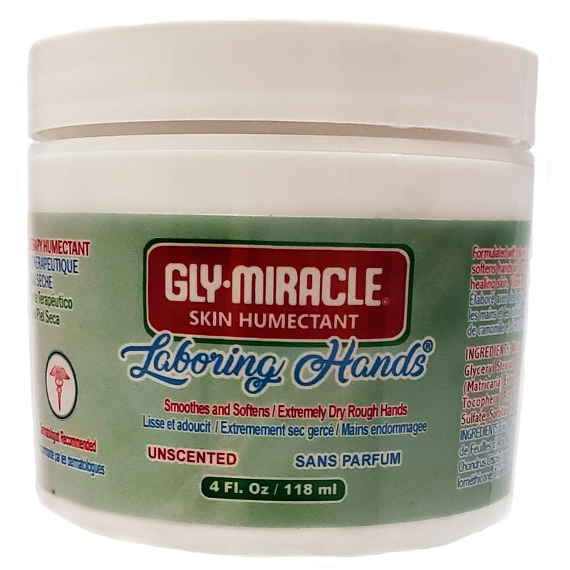 GLY MIRACLE Laboring Hands Skin Humectant 4 oz Gel Hand Cream Protective Layer Locks Intense Moisture to Repair Extremely Dry Cracked Callous Hands & Cuticles; Smoothes & Softens; Unscented - BeesActive Australia