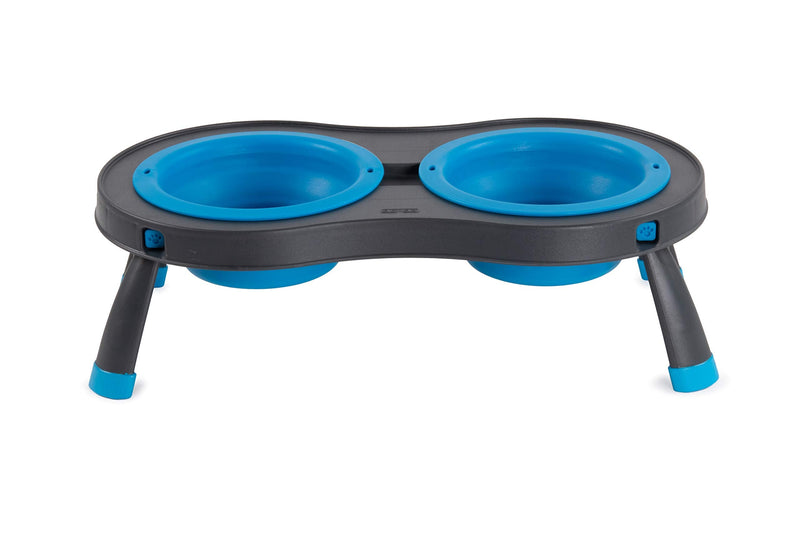 Dexas Popware for Pets Double Elevated Pet Feeder Large/2.5 Cup Capacity Bowls Pro Blue - BeesActive Australia