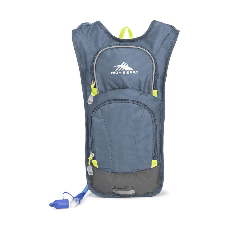 High Sierra HydraHike Hydration Backpack, Lightweight Running Backpack, Cycling, Hiking, for Men, Women & Kids, Graphite Blue/Mercury/Glow, 4L - BeesActive Australia