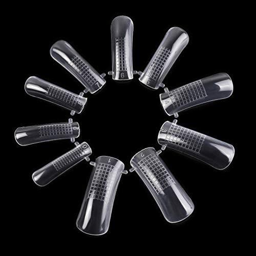 Minkissy 100pcs Dual Clear Nail Extension Forms Tips, Extension False Nail Tips Acrylic Tips for Women Girls - BeesActive Australia