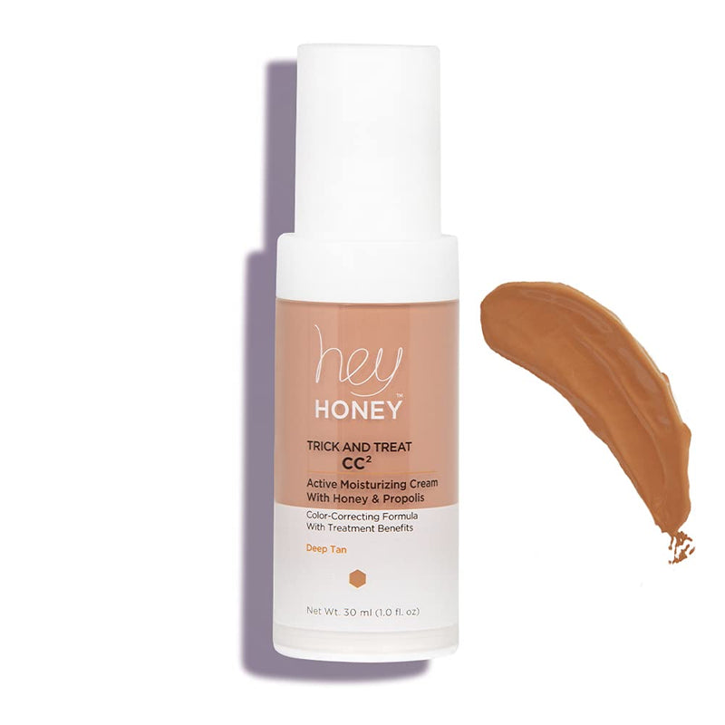 Hey Honey, Trick and Treat CC² Cream,Shortcut step for coverage and a complete active moisturizing benefits with anti-aging skincare.1 oz. 1 Fl Oz (Pack of 1) Deep Tan Tone - BeesActive Australia
