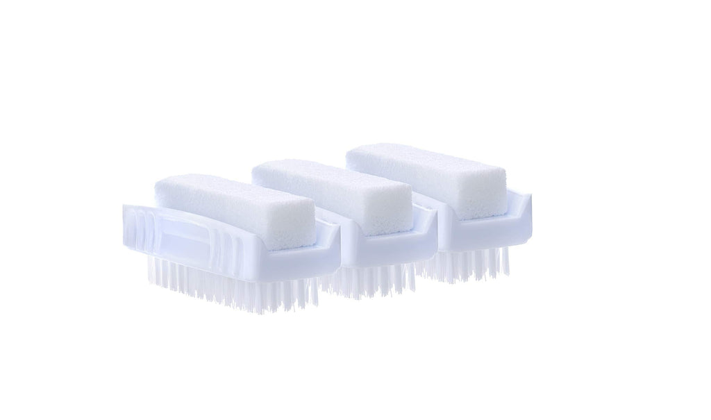 Nail Brush with Pumice Stone Duel Side (3 Pack) Shower Brush Bathroom Foot Scrubber exfoliate Dry Dead Skin Stiff Bristles Brush Removes Callus on Hand Heels Smooth Skin, Elbow Massage Toe. By Superio - BeesActive Australia