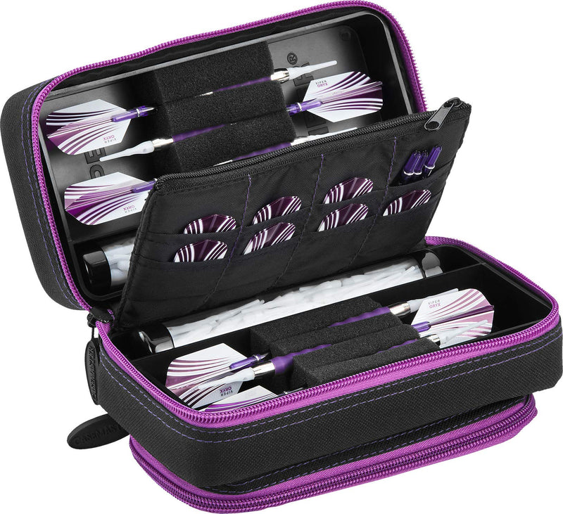 Casemaster Plazma Pro, 6 Dart Case for Soft and Steel Tip Darts, Features Large Front Mobile Device Pocket, Built-In Storage Tubes and Pockets for Flights, Tips, Shafts, and Personal Items - BeesActive Australia