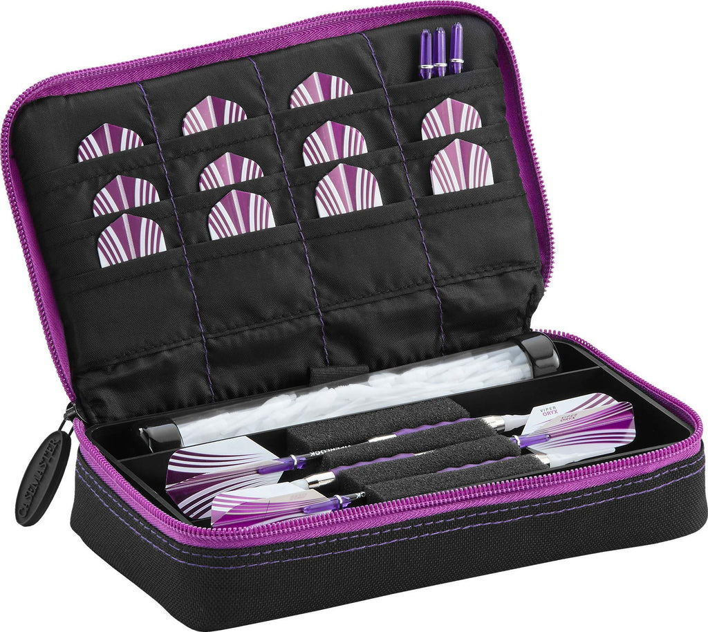 Casemaster Plazma Dart Case for Soft and Steel Tip Darts, Holds 3 Darts and Features Built-In Storage Tube and Pockets for Flights, Tips, Shafts, and Personal Items - BeesActive Australia