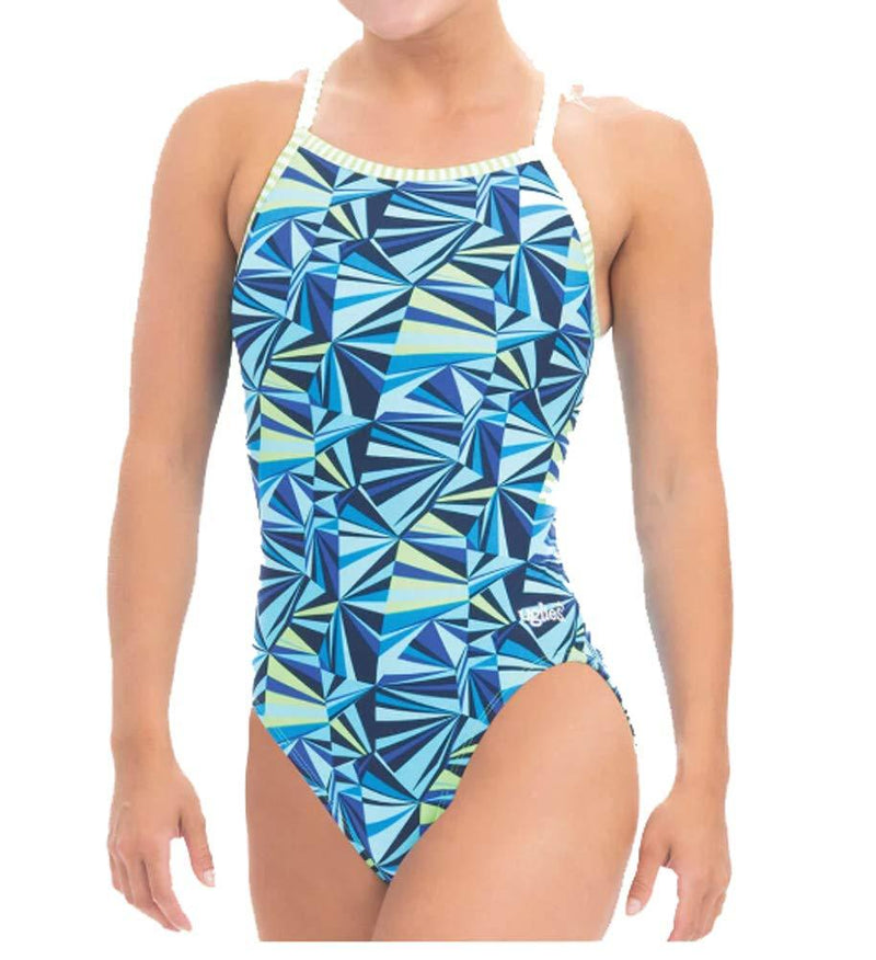 [AUSTRALIA] - D8 Dolfin Uglies Print V-2 Back Swim Suit Size: Sz26 Prism 