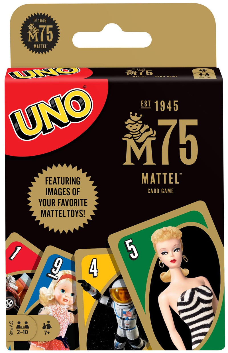 UNO Mattel 75th Anniversary Card Game with 112 Cards & Instructions for Players 7 Year Olds & Up, Gift for Kid, Family & Adult Game Night - BeesActive Australia