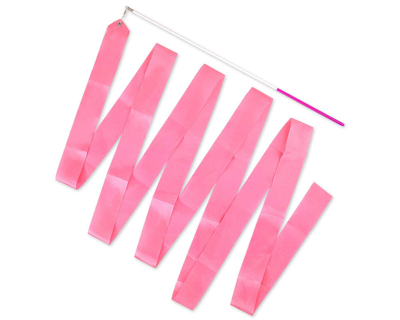 DS. DISTINCTIVE STYLE Dance Ribbons with Wands 4 Yards Long Rhythmic Gymnastics Ribbon Dance Streamer for Kids Baton Twirling Pink - BeesActive Australia