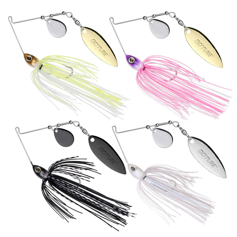 [AUSTRALIA] - Goture Fishing Lure for Bass, Spinner Baits Kits//Double Willow Blade//for Freshwater Chatterbait Fishing Lures Rooster Tail Jigs for Salmon Pike Trout Walleye（1/2/，3/8 Oz） Carina Series 2: 4 Pack (3/8oz) 