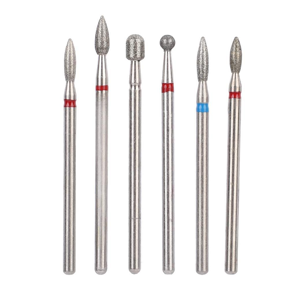 Dioche 5 Types 6pcs/pack Stainless Steel Nail Drill Bits Set, Safety Nail File Bits, Nail Art Tools for Acrylic Gel Nails Cuticle Manicure Pedicure(JG#9) JG#9 - BeesActive Australia