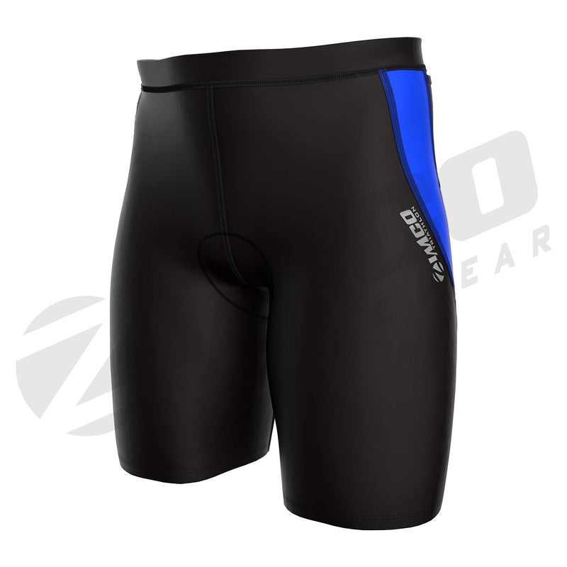 [AUSTRALIA] - Zimco Performance Triathlon Shorts Mens | Tri Shorts Mens Padded | Tri Race Cycling Shorts Black/Blue X-Large 