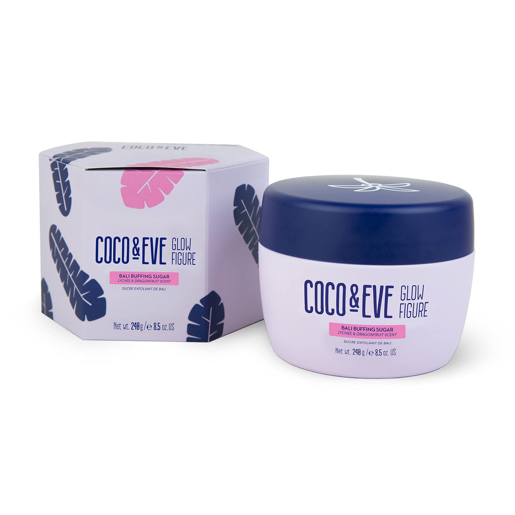 Coco and Eve Glow Figure Bali Buffing Sugar - Exfoliating Body Scrub for Women | Coconut Sugar Scrub (8.5 oz) - BeesActive Australia