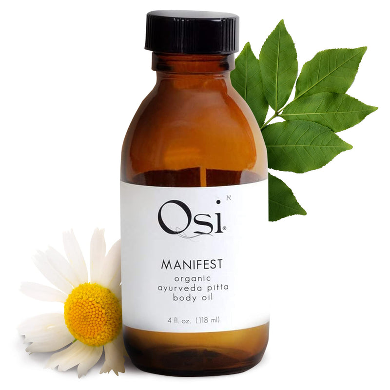 Osi Living - Manifest Ayurveda Pitta Massage Oil with Essential Oils, Natural Ayurvedic Body Oil for Holistic Body Massage, Ayurveda Products, 118ml - BeesActive Australia