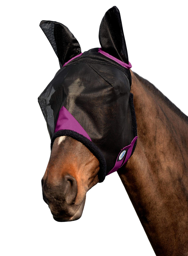 Weatherbeeta ComFiTec Durable Mesh Mask with Ears Full Black/Purple - BeesActive Australia