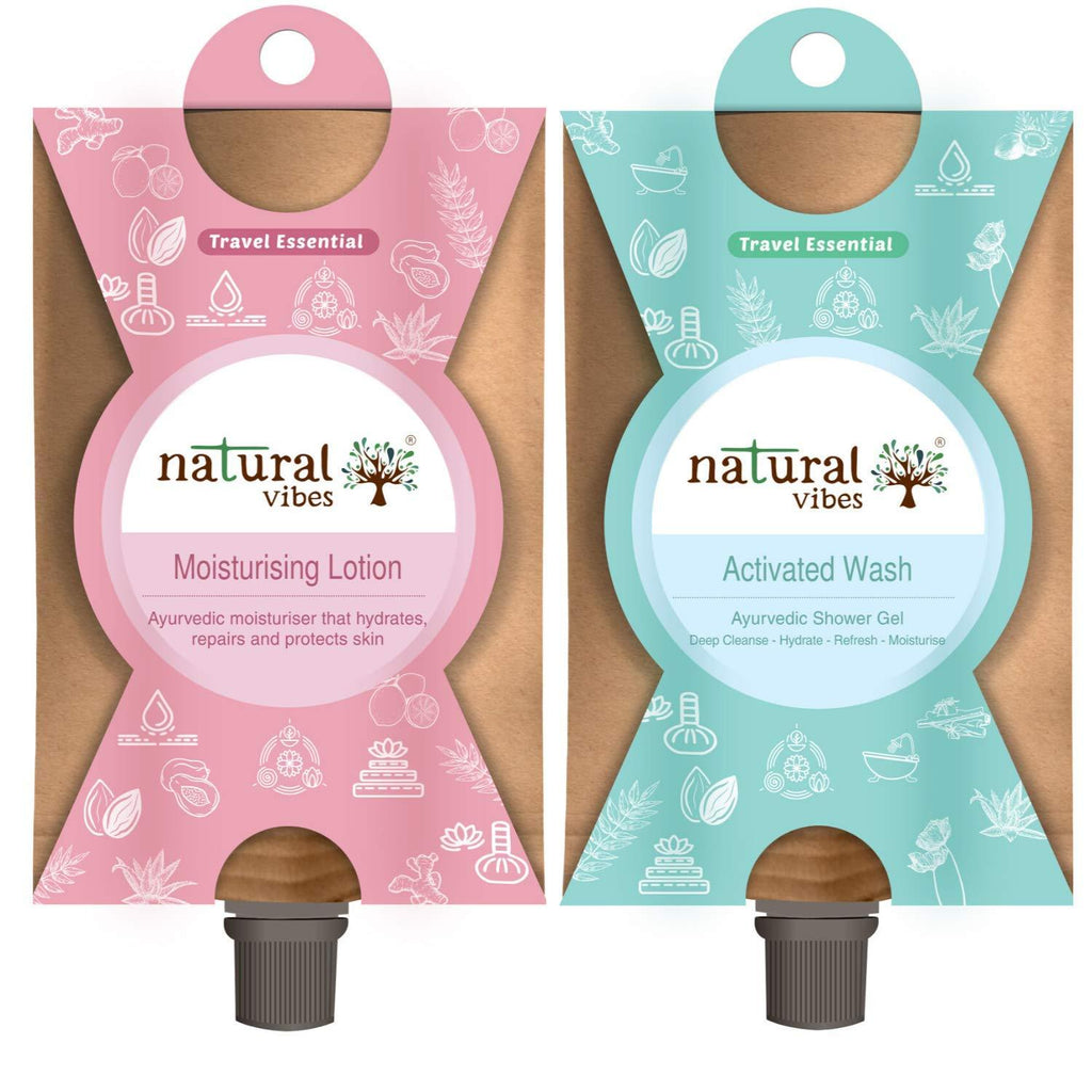 Natural Vibes ~ Must Have's Travel Kit ~ with Shower Gel and Moisturising Lotion (30 ml each, total 60 ml) - BeesActive Australia