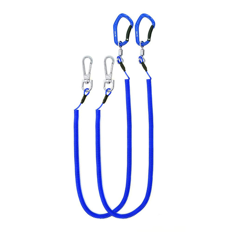 HERCULES M4 Heavy Duty Fishing Lanyard, Coiled Lanyard for Fishing, Rods, Pliers, Boating, Paddles, Kayak Pack of 2 Blue, 17.7" Plus - BeesActive Australia