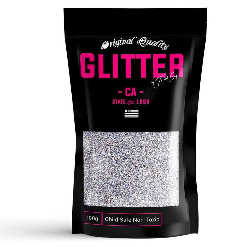 TWISTED ENVY Silver Premium Glitter Multi Purpose Dust Powder 100g / 3.5oz for use with Arts & Crafts Wine Glass Decoration Weddings Cards Flowers Cosmetic Face Eye Body (Packaging May Vary) - BeesActive Australia