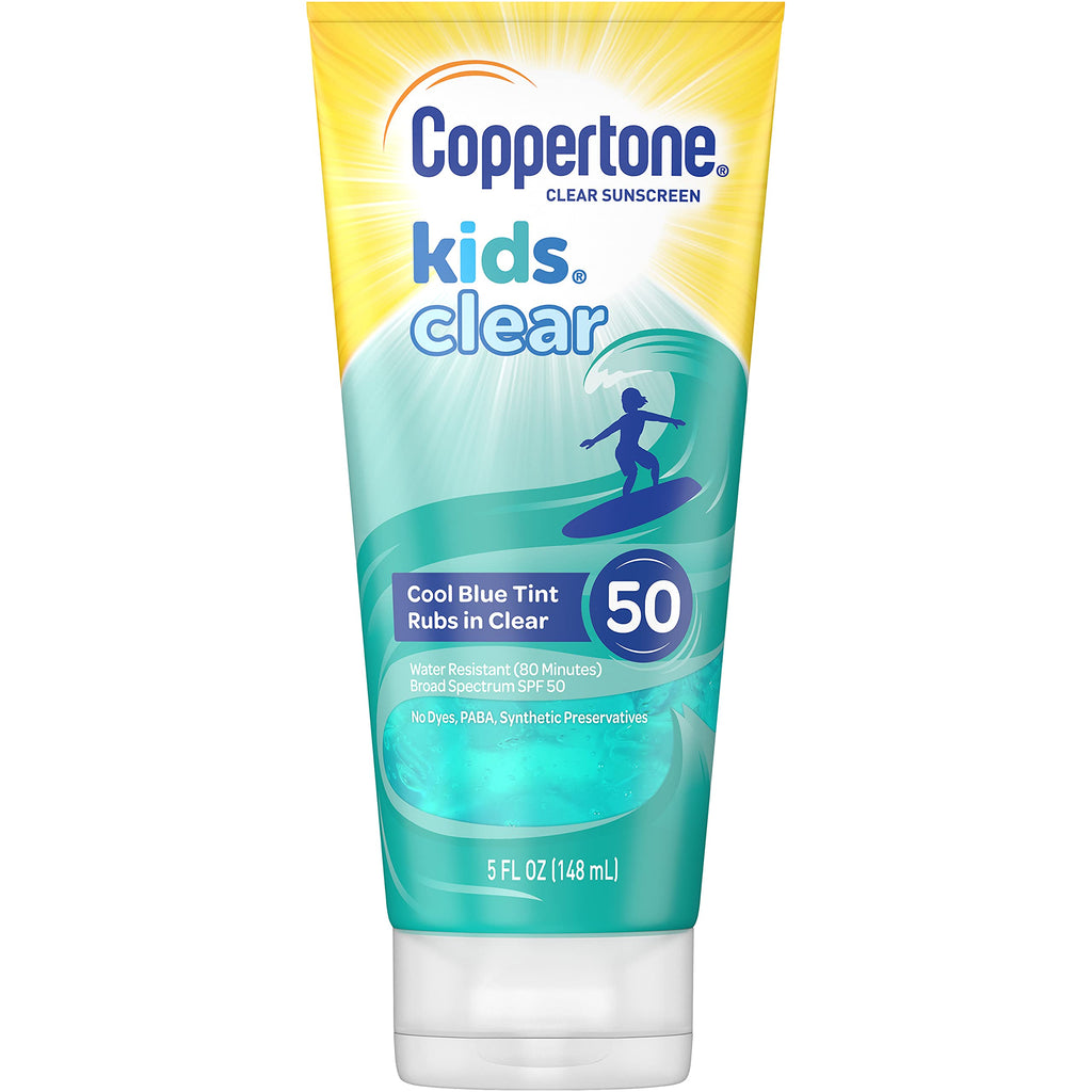 Coppertone 041100586377 Kids Clear Blue SPF 50 Sunscreen Lotion, Water Resistant, Non-Greasy, Broad Spectrum UVA/UVB Protection, Clean, Cool, Berry, 5 Fluid Ounces - BeesActive Australia