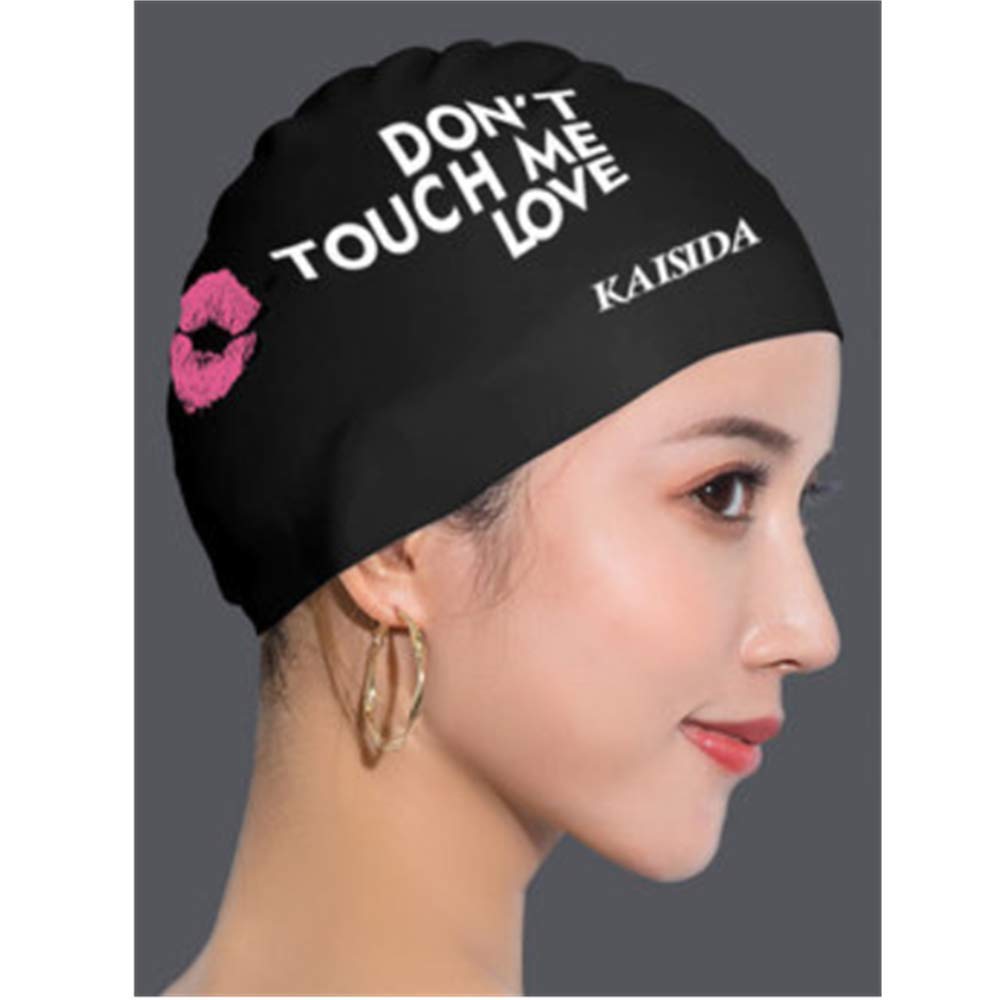 KAISIDA Silicone Swim Caps, Swimming Cap for Women & Men Adult Youth Bathing Cap to Keep Your Hair Dry Black - BeesActive Australia