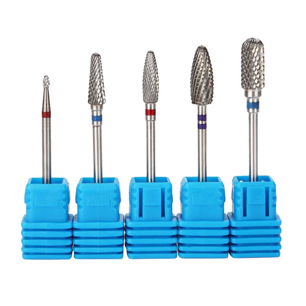 Beaupretty 5pcs Nail Drill Bit Set Nail Drill Tools Carbide Drill Bit Tungsten Acrylic Nail File Bits Cuticle Drill Bit for Acrylic Gel Nails Manicure As Shown - BeesActive Australia