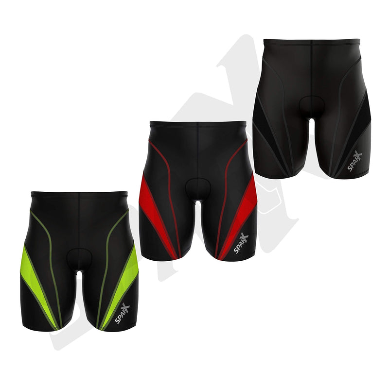 [AUSTRALIA] - Sparx Men's Triathlon Short Tri Shorts Cycling Short |1 Zippered Pocket Trishort Mens | Triathlete Short | with Soft Chamois | Swim-Bike-Run Black/Black X-Large 