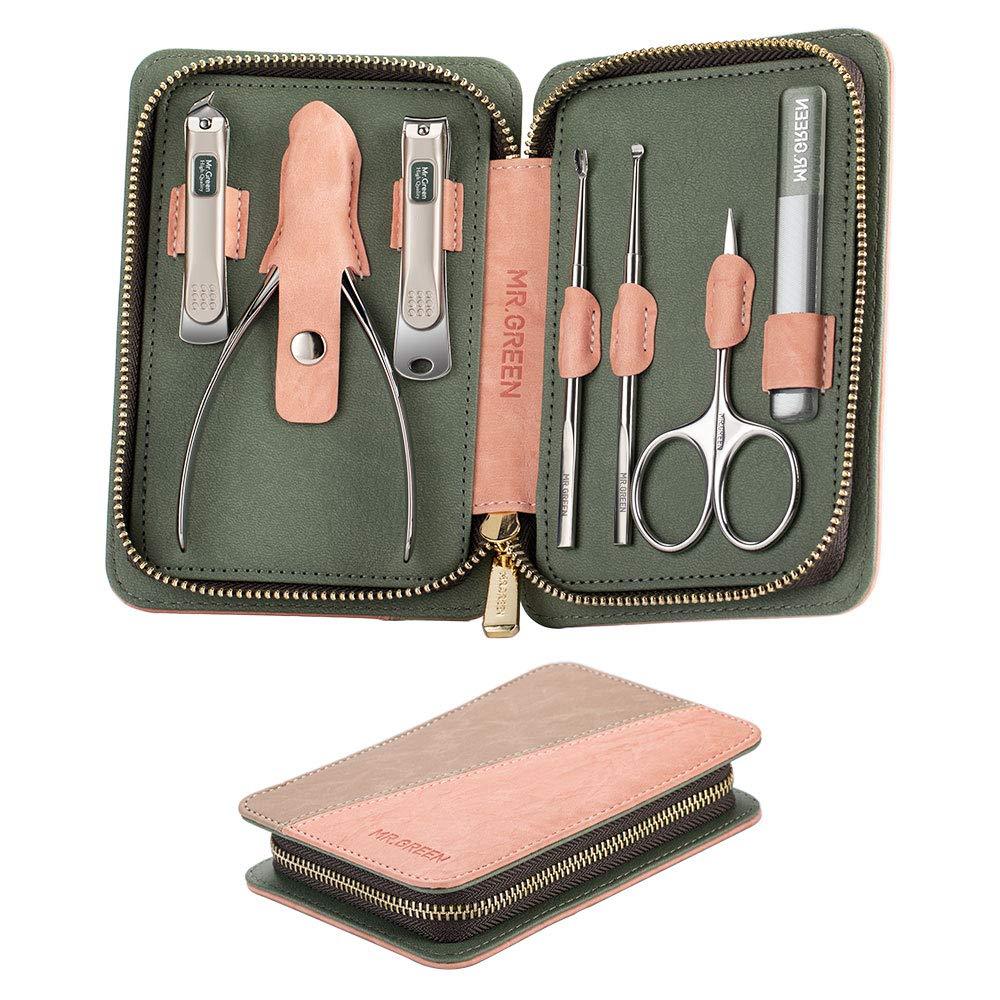 7Pcs Manicure Set, Pedicure Sets, Nail Clipper sets，Stainless Steel Professional Nail Cutter with Travel Case Mr-6028 - BeesActive Australia