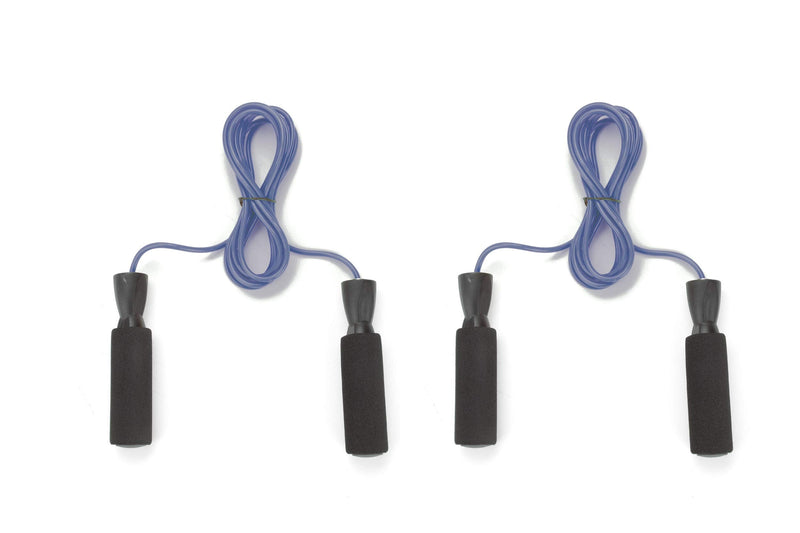 Mind Reader Adjustable, (Pack of 2) Skipping, Rapid Jumping Rope Cable 5.25" Memory Foam Ergonomic Handles, Blue, 2 Pack - BeesActive Australia
