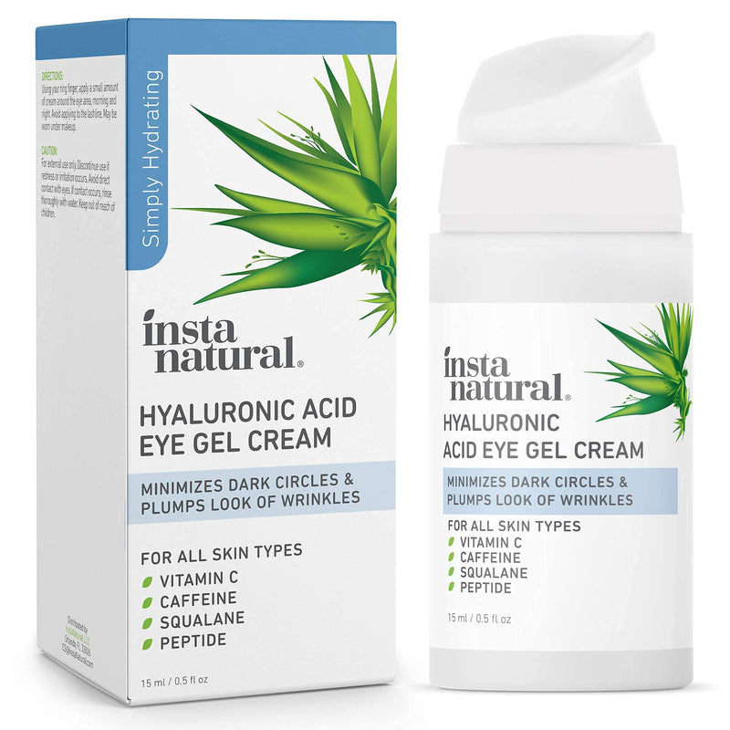 Hyaluronic Acid Eye Gel Cream - Hydrating Dark Circle, Eye Bags Remover & Puffy Eyes Moisturizer - Crows Feet, Lines & Wrinkles, Lifting & Firming Brightening Treatment - Vitamin C & Caffeine - 0.5 oz 0.5 Fl Oz (Pack of 1) - BeesActive Australia