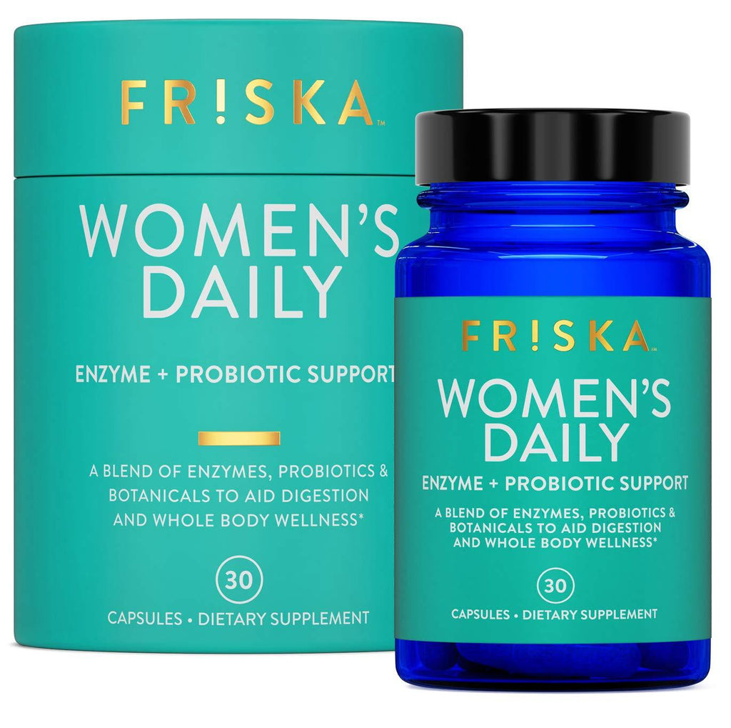 FRISKA Womens Daily | Digestive Enzyme and Probiotics Supplement | Natural Support for Female Digestion, Immune and Urinary Health | 30 Capsules 30 Count (Pack of 1) - BeesActive Australia